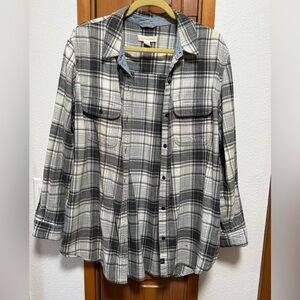 Treasure & Bond Gray and White Checkered Shirt